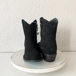 Lane PLAIN JANE Womens Cowboy Booties 7.5 Western Black Suede Cowgirl Boots